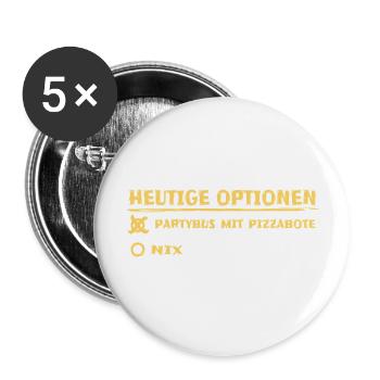 Cadeau pour livreur de pizza - Lot de 5 grands badges (56 mm) - blanc - Devant