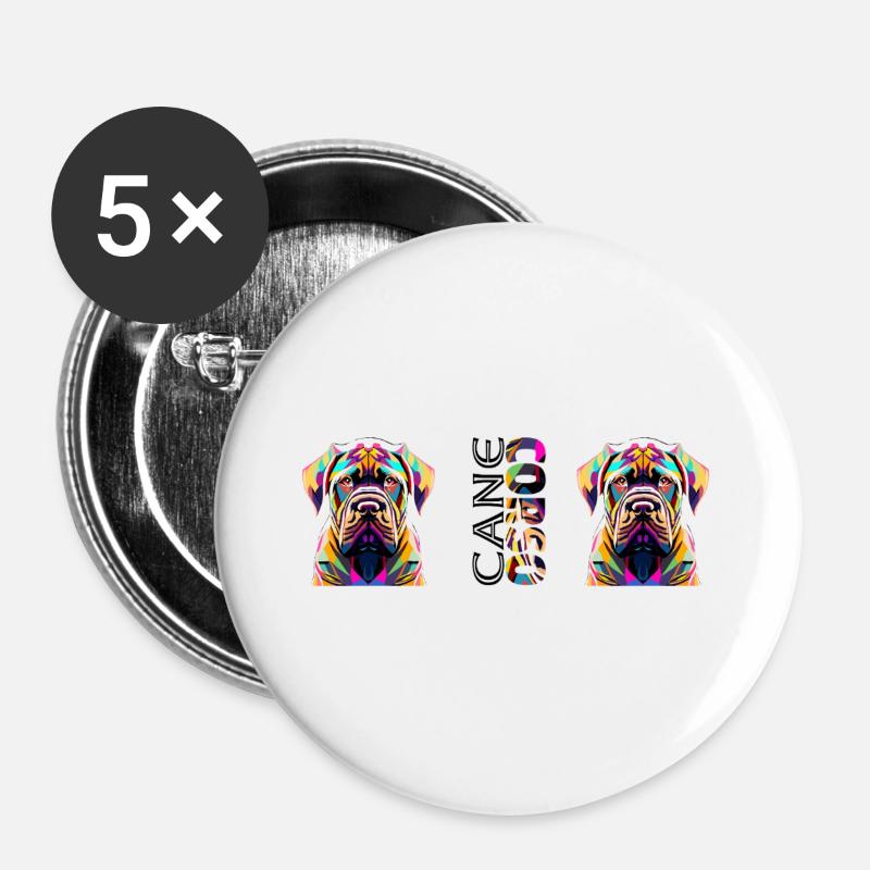 Carne Corso - Buttons groß 56 mm (5er Pack) - Weiß