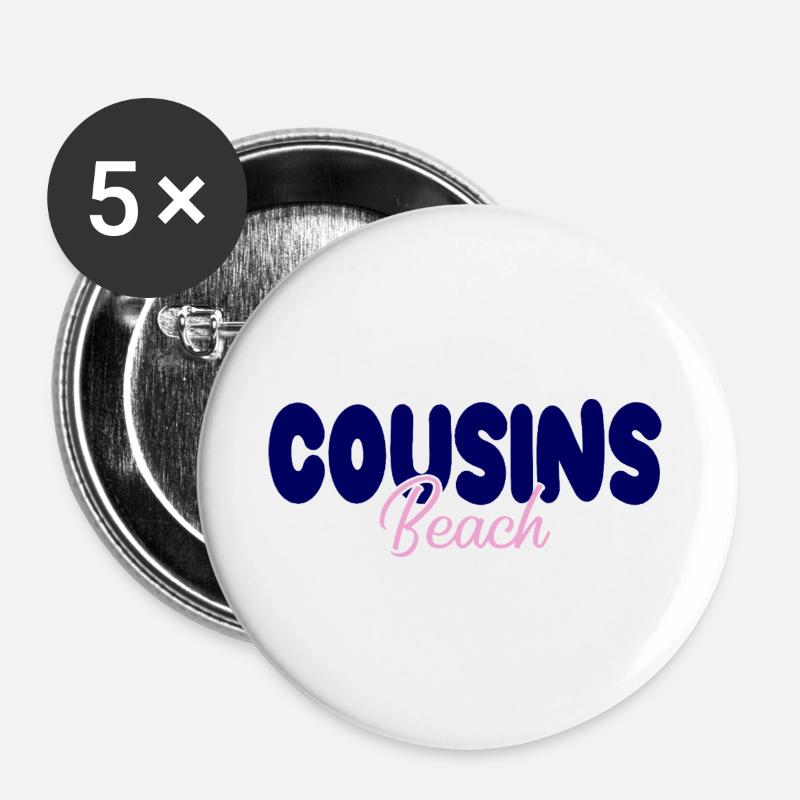 Cousins Beach – Bold & Soft - Buttons large 2.2''/56 mm (5-pack) - white