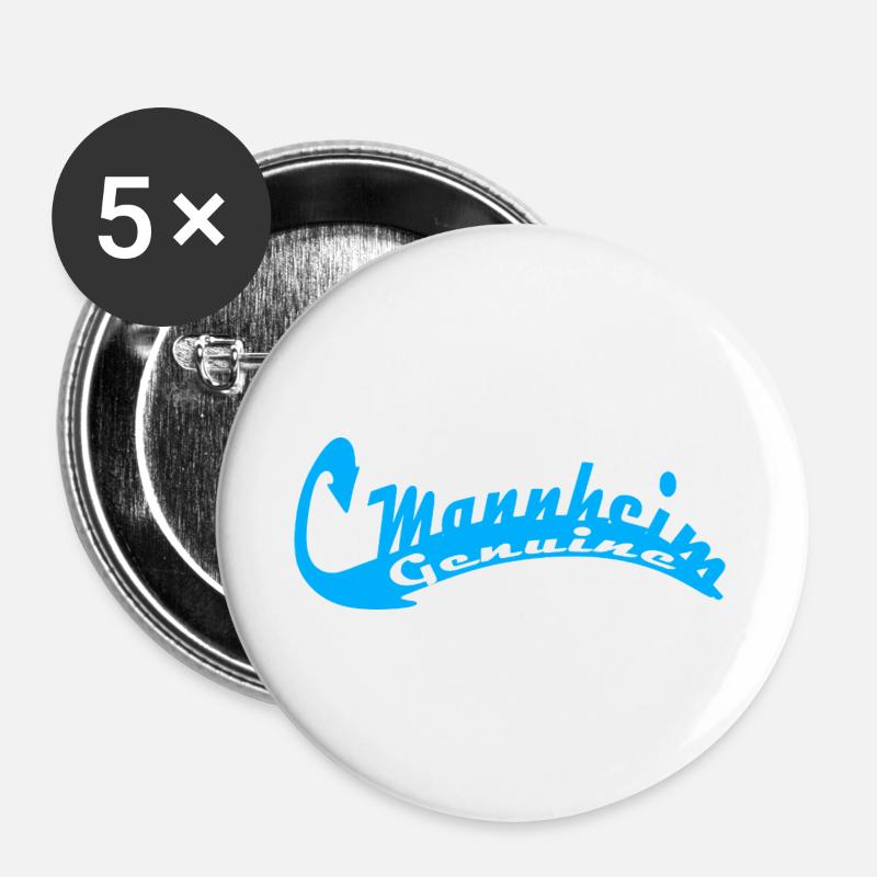 Mannheim - Buttons groß 56 mm (5er Pack) - Weiß