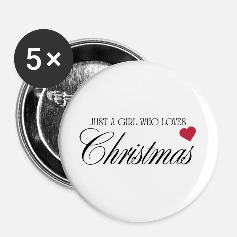 Herzbotschaft auf schwarzem Hintergrund - Buttons groß 56 mm (5er Pack) - Weiß