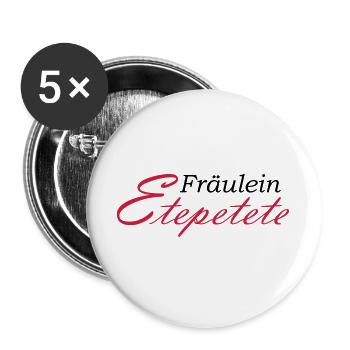 Miss Etepetete lettering - Buttons large 2.2''/56 mm (5-pack) - white - Front