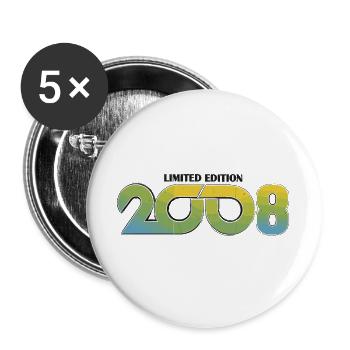 Limitierte Edition 2008 Retro  - Buttons groß 56 mm (5er Pack) - Weiß - Vorne