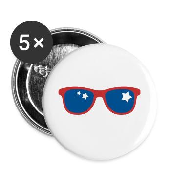 Pop Art Sun Glasses - Lot de 5 grands badges (56 mm) - blanc - Devant