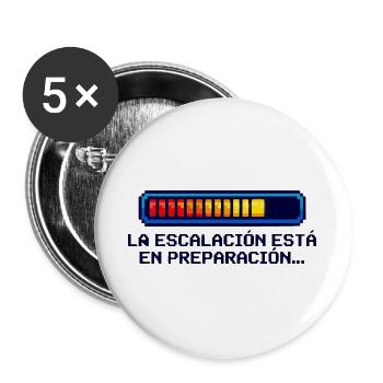 Escalation Shirt Nerd Geek Español - Buttons large 2.2''/56 mm (5-pack) - white - Front