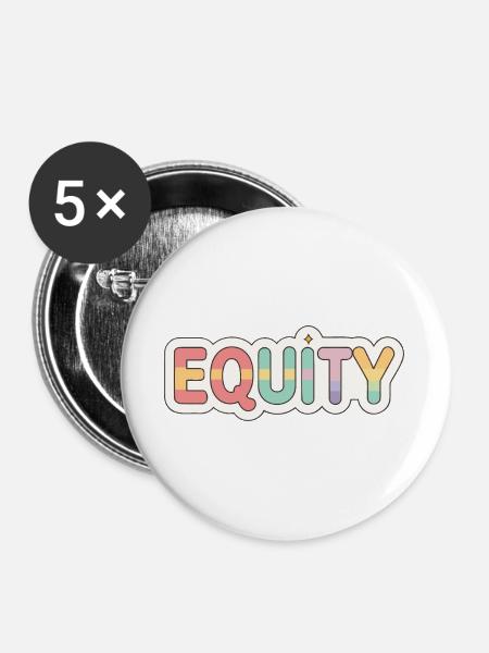Regenbogenpastell-Fairness - Buttons groß 56 mm (5er Pack) - Weiß