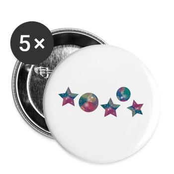  Sterne Weihnachten  - Buttons groß 56 mm (5er Pack) - Weiß - Vorne