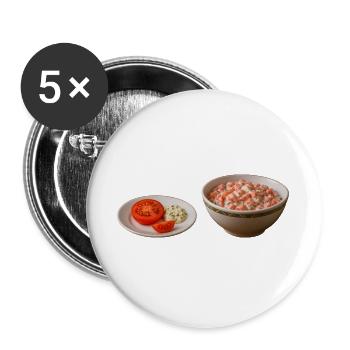 Tomaten Salat mit Schmand - Buttons groß 56 mm (5er Pack) - Weiß - Vorne