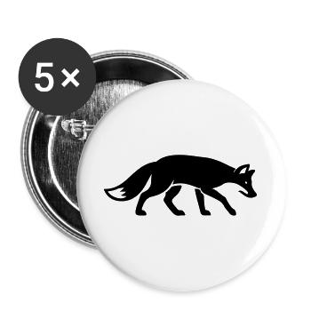 Animal renard - Lot de 5 grands badges (56 mm) - blanc - Devant