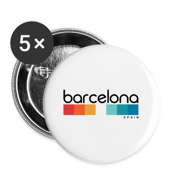 Barcelona - Spain - Spanien - Espana - Buttons groß 56 mm (5er Pack) - Weiß - Vorne