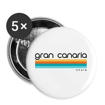Gran Canaria - Espagne - Espagne - Espagne - Îles Canaries - Lot de 5 grands badges (56 mm) - blanc - Devant