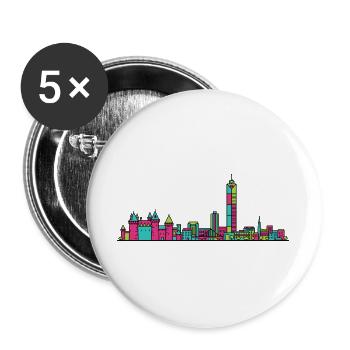 Moderne Linienkunst der Stadtsilhouette von Nantes City - Buttons groß 56 mm (5er Pack) - Weiß - Vorne