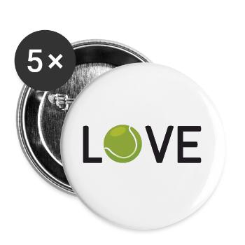 Tennis-Liebhaber - Buttons groß 56 mm (5er Pack) - Weiß - Vorne