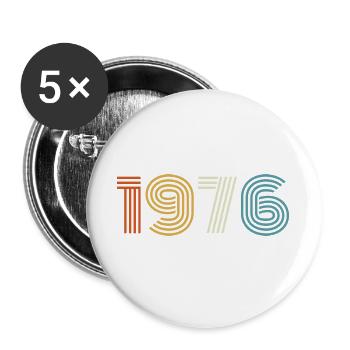 1976 Geschenk 1976 Vintage 1976 - Buttons groß 56 mm (5er Pack) - Weiß - Vorne