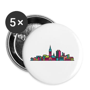 Winterthur City Skyline Modern Line Art - Buttons large 2.2''/56 mm (5-pack) - white - Front