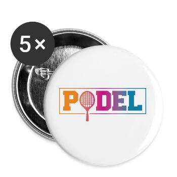 Padel Sport - Buttons large 2.2''/56 mm (5-pack) - white - Front