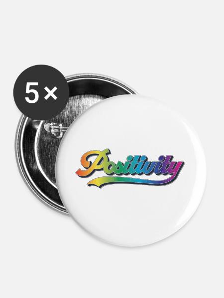 Positivity - Buttons groß 56 mm (5er Pack) - Weiß
