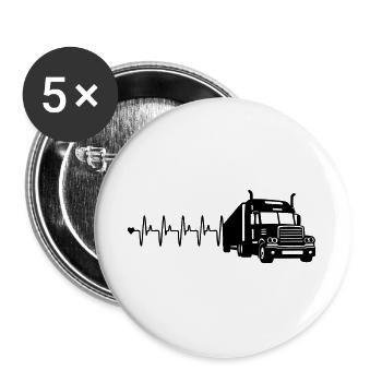 Truck heart rate - Buttons large 2.2''/56 mm (5-pack) - white - Front