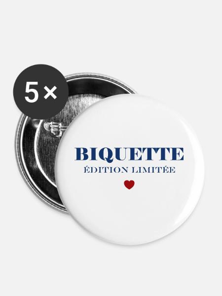 Biquette Limited Edition - Buttons groß 56 mm (5er Pack) - Weiß