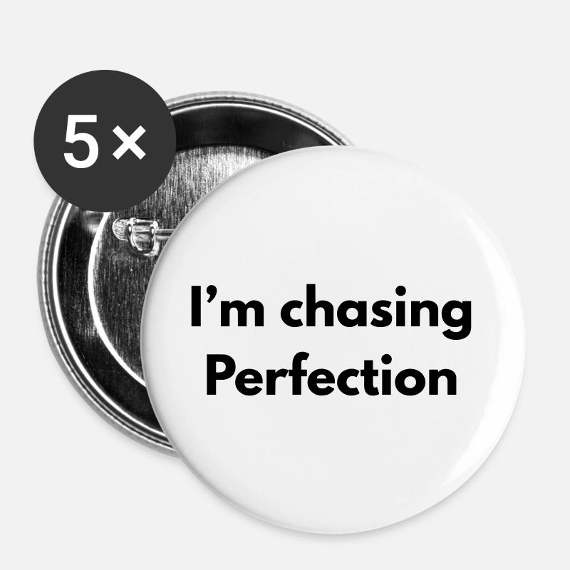 Im chasing perfection - Buttons large 2.2''/56 mm (5-pack) - white