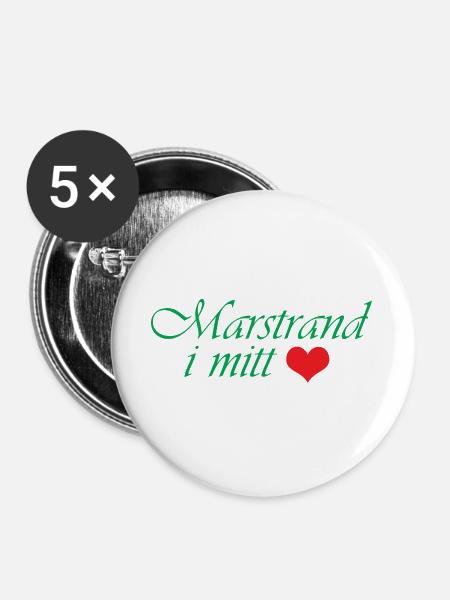 Marstrand in meinem Herzen - Buttons groß 56 mm (5er Pack) - Weiß