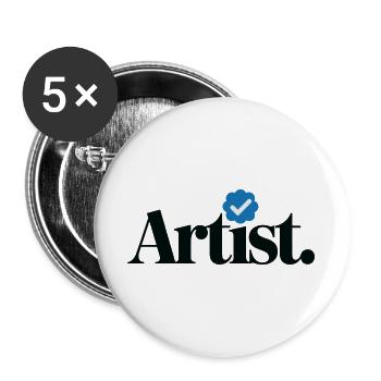 Verified Artist Funny - Buttons large 2.2''/56 mm (5-pack) - white - Front