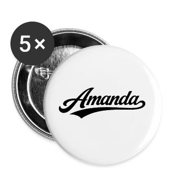 Amanda name first last family gifts - Buttons large 2.2''/56 mm (5-pack) - white - Front