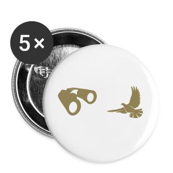 Minimalist Bird Watching Silhouette - Buttons large 2.2''/56 mm (5-pack) - white - Front