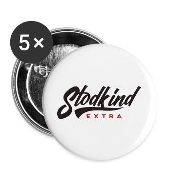 Stodkind Extra Black - Buttons large 2.2''/56 mm (5-pack) - white - Front