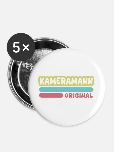 Kameramann - Buttons groß 56 mm (5er Pack) - Weiß