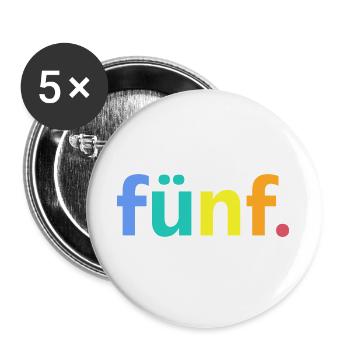 5. Geburtstag Junge Fünf 5 Jahre Jubiläum  - Buttons groß 56 mm (5er Pack) - Weiß - Vorne
