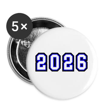 2026 year - Buttons large 2.2''/56 mm (5-pack) - white - Front