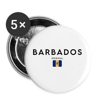 Barbadian pride, minimalist sleek design - Buttons large 2.2''/56 mm (5-pack) - white - Front