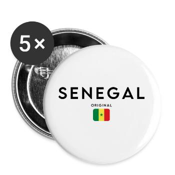 Fierté sénégalaise, design minimaliste et élégant - Lot de 5 grands badges (56 mm) - blanc - Devant