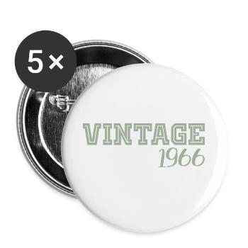 60 ans 1966 Vintage Retro Cadeau Anniversaire - Lot de 5 grands badges (56 mm) - blanc - Devant