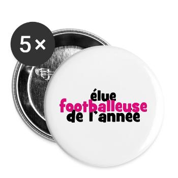Footballeuse de l'Année : La Reine des Terrains - Lot de 5 grands badges (56 mm) - blanc - Devant