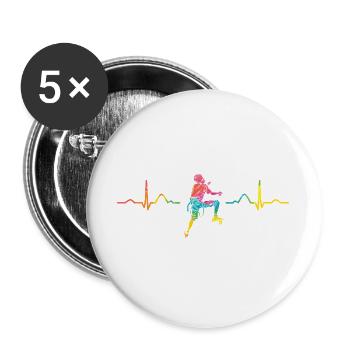 Boulderer heartbeat Bouldering Bouldering - Buttons large 2.2''/56 mm (5-pack) - white - Front