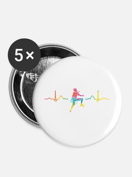 Boulderer Herzschlag Boulder Bouldern - Buttons groß 56 mm (5er Pack) - Weiß