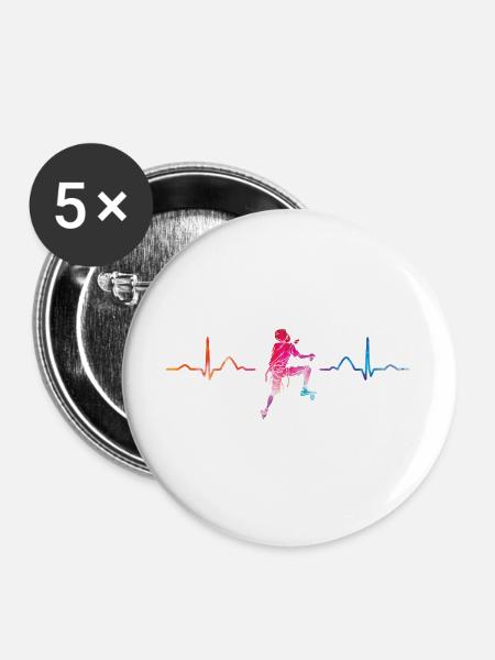 Boulderer Herzschlag Boulder Bouldern - Buttons groß 56 mm (5er Pack) - Weiß