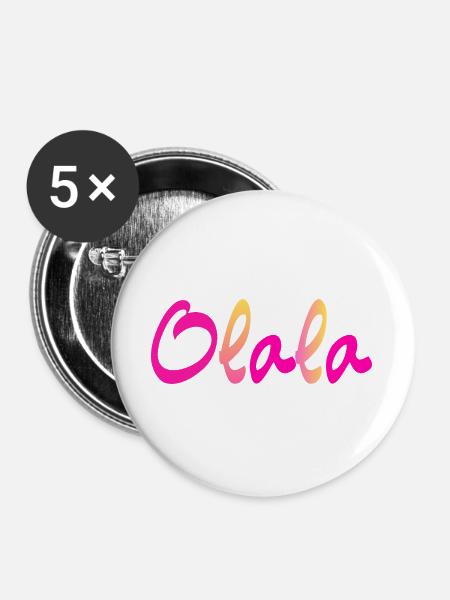 Olala - Buttons groß 56 mm (5er Pack) - Weiß