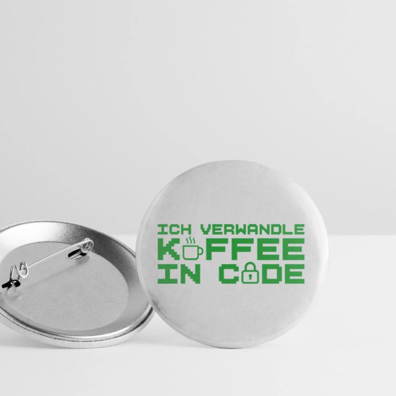 Informatik Verwandle Kaffee in Code Programmierer Buttons groß 56 mm (5er Pack)