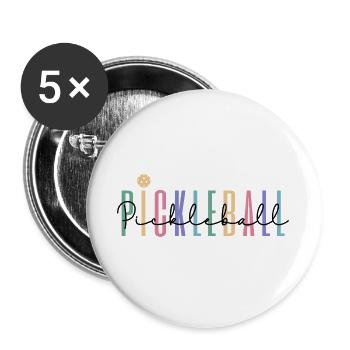 Pastel Rainbow Pickleball Player - Buttons large 2.2''/56 mm (5-pack) - white - Front