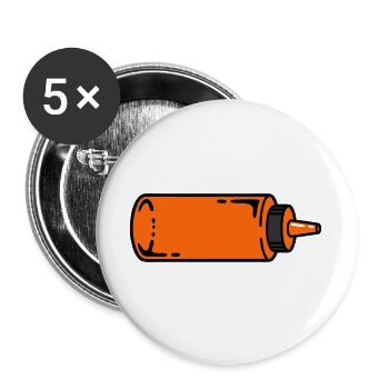 Sauce Bottle BBQ Grilling Ketchup Food Truck - Buttons large 2.2''/56 mm (5-pack) - white - Front