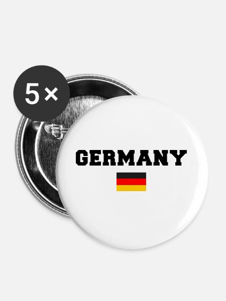 Germany Deutchland - Buttons groß 56 mm (5er Pack) - Weiß