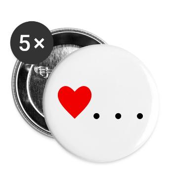 Heart with Three Dots – Symbol Design - Buttons large 2.2''/56 mm (5-pack) - white - Front