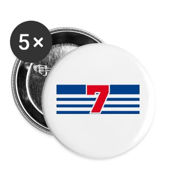 Numéro 7 France  - Lot de 5 grands badges (56 mm) - blanc - Devant