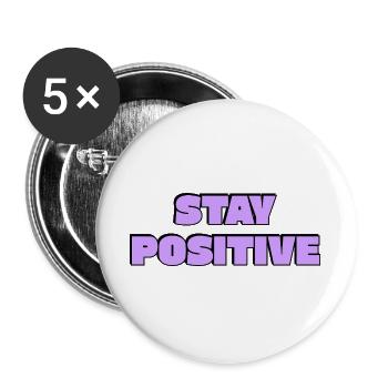 Positiv bleiben Fett Retro-Text - Buttons groß 56 mm (5er Pack) - Weiß - Vorne