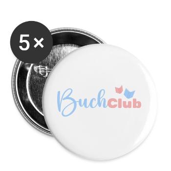 Buchclub Pastelllese Logo - Buttons groß 56 mm (5er Pack) - Weiß - Vorne