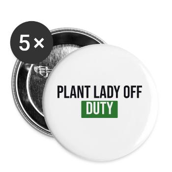 Plante En Dehors du Service - Don des Plantes - Lot de 5 grands badges (56 mm) - blanc - Devant
