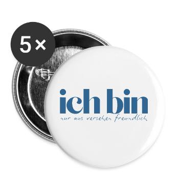 Ich bin nur aus Versehen freundlich - Buttons groß 56 mm (5er Pack) - Weiß - Vorne
